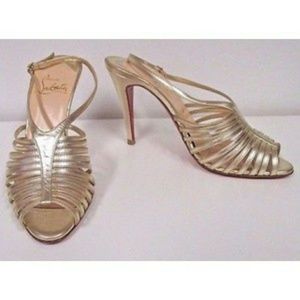 Christian Louboutin Bretelle Gold Sandals